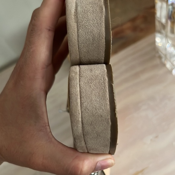 Block Heel Rhinestone strap suade sandal by Nina - Picture 7 of 12